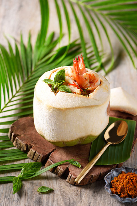 ห่อหมกทะเลมะพร้าวอ่อน ร้านอาหารแกรนด์เจ้าพระญา